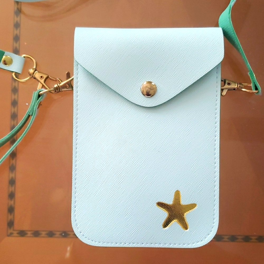 Topitoff Mint Green Starfish Cell Phone Bag